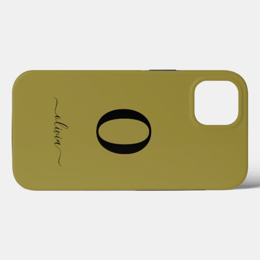 Monogramm Skriptname Personalisiert Gold und Schwa Case-Mate iPhone Hülle (Rückseite (Horizontal))