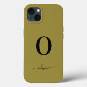 Monogramm Skriptname Personalisiert Gold und Schwa Case-Mate iPhone Hülle (Rückseite)