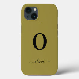 Monogramm Skriptname Personalisiert Gold und Schwa Case-Mate iPhone Hülle