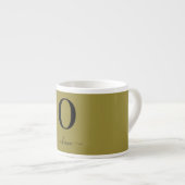 Monogramm Skriptname Personalisiert Gold und Schwa Espressotasse (Vorderseite Rechts)