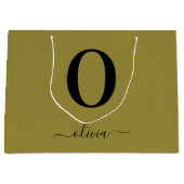 Monogramm Skriptname Personalisiert Gold und Schwa Große Geschenktüte (Vorderseite)