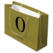 Monogramm Skriptname Personalisiert Gold und Schwa Große Geschenktüte (Vorderseite Schrägansicht)
