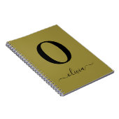 Monogramm Skriptname Personalisiert Gold und Schwa Notizblock (Rechte Seite)