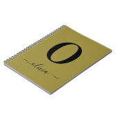 Monogramm Skriptname Personalisiert Gold und Schwa Notizblock (Linke Seite)