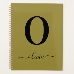 Monogramm Skriptname Personalisiert Gold und Schwa Planer