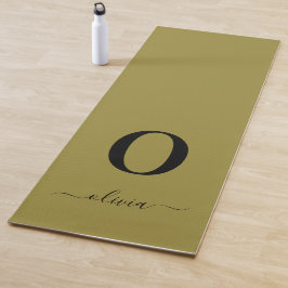 Monogramm Skriptname Personalisiert Gold und Schwa Yogamatte