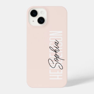 Monogramm-Skriptsignatur Rosa iPhone 14 Hülle