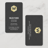 Monogramm | Sleek | Wäsche | Gold Visitenkarte (Vorne/Hinten)