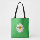 Monogramm so niedlich Sonnenblumen Grün Sommer Tasche (Vorderseite)