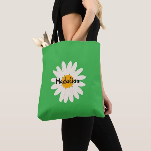 Monogramm so niedlich Sonnenblumen Grün Sommer Tasche (Von Nahem)