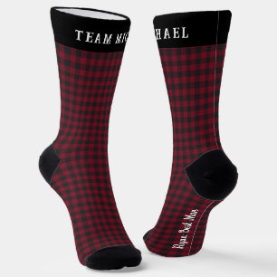 Monogramm Socken mit Büffelkaromuster für Herren d