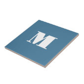 Monogramm Solid Blue Pastel Minimalistisch Berufli Fliese (Seite)
