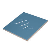 Monogramm Solid Blue Pastel Minimalistisch Berufli Fliese (Seite)