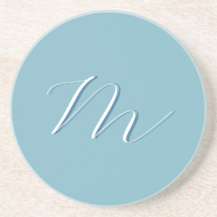 Monogramm Solid Blue Pastel Minimalistisch Berufli Getränkeuntersetzer