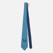 Monogramm Solid Blue Pastel Minimalistisch Berufli Krawatte (Vorderseite)
