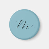 Monogramm Solid Blue Pastel Minimalistisch Berufli Magnet (Vorne)