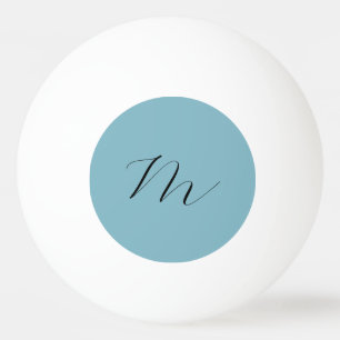 Monogramm Solid Blue Pastel Minimalistisch Berufli Tischtennisball