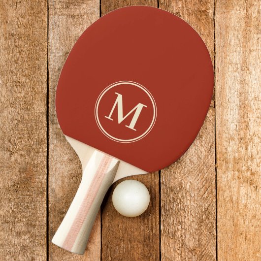 Monogramm Solid Burnt Sienna Farbe Tischtennis Schläger