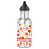 Monogramm Sommer Erdbeere Frucht Muster Edelstahlflasche (Rechts)