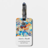 Monogramm-Sommer-Spaß-Muster Gepäckanhänger (Rückseite vertikal)
