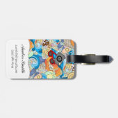 Monogramm-Sommer-Spaß-Muster Gepäckanhänger (Rückseite horizontal)