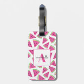 Monogramm Sommer Wassermelone Personalisiert Gepäckanhänger (Rückseite vertikal)