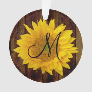 Monogramm Sonnenblume Vintage Landblume Ornament