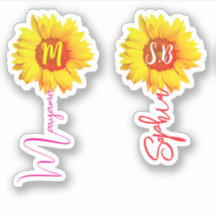 (Monogramm Sonnenblumen für Mädchen) Handgeschrieb