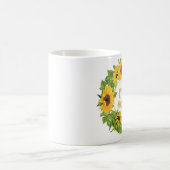 Monogramm Sonnenblumen Muster Dekorativ Kaffeetasse (Mittel)