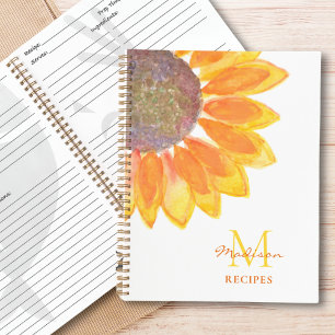 Monogramm Sonnenblumen Rezept Notizblock
