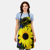 Monogramm Sonnenblumen Schürze (Getragen)