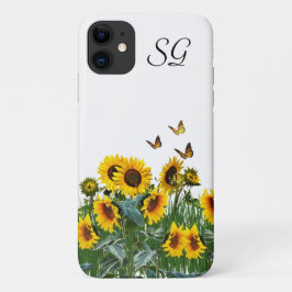 Monogramm Sonnenblumen und Schmetterlinge Blüten Case-Mate iPhone Hülle