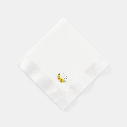 Monogramm Sonnenblumengelb Serviette (Ecke)