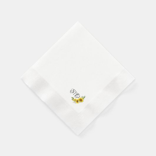 Monogramm Sonnenblumengelb Serviette (Ecke)