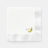 Monogramm Sonnenblumengelb Serviette (Vorderseite)