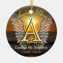 Monogramm-Sonnenuntergang/Sonnenaufgang-Denkmal Keramikornament