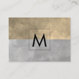Monogramm Sophisticated Sepia Grau Farbblöcke Visitenkarte