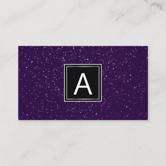 Monogramm | Sparkle | Veranstaltungsplaner Visitenkarte (Vorderseite)