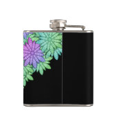 Monogramm Spaß Lila und grüne Blume Flachmann (Rückseite)
