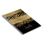 Monogramm Spaß Modern Gold Glitter Schrift Notizblock (Rechte Seite)