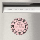 Monogramm Speichern des Datumsmagneten rosa Magnet (In Situ (Geschirrspüler))
