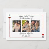 Monogramm Spielkarte Hochzeit 3 Foto Save The Date (Vorderseite)