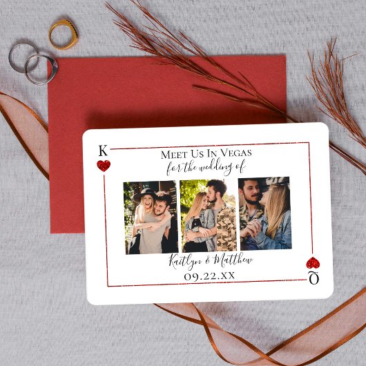 Monogramm Spielkarte Hochzeit 3 Foto Save The Date