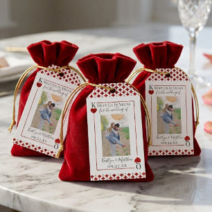 Monogramm Spielkarten Hochzeitsfoto Save The Date Geschenkanhänger