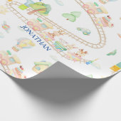 Monogramm-Spielzeug und Züge für Wasserfarben Geschenkpapier (Ecke)