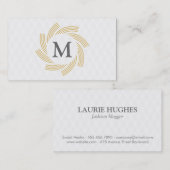 Monogramm | Spiral, Diamantmuster Visitenkarte (Vorne/Hinten)