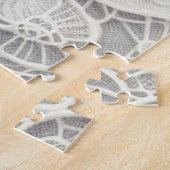 Monogramm Spitze blass rosa lila blaue Rose Puzzle (Seite)