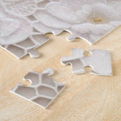 Monogramm Spitze Blütenpinke Pastellblüte Puzzle (Seite)