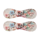 Monogramm-Spitze floral rosa pastell Kirschblüte Baseball (Paneele)