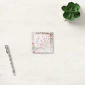 Monogramm-Spitze floral rosa pastell Kirschblüte Post-it Klebezettel (Büro)